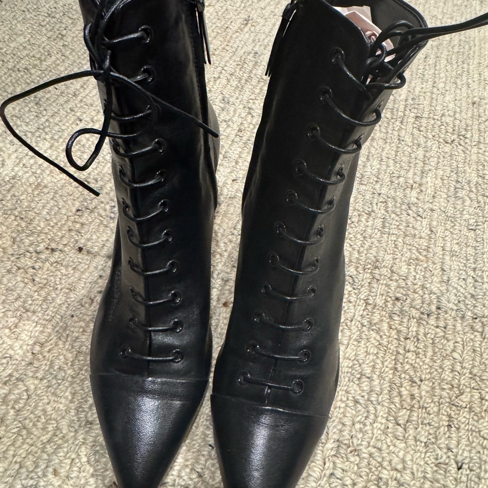 Zara Black Lace-Up Boots